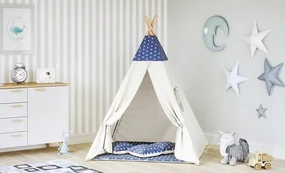 Detský stan Tipi hviezdy granát/béžový