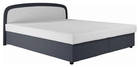 Čalúnená posteľ MALIA 160x200 so pružinovou matracou a úložným priestorom, sivá