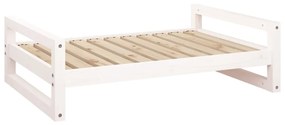 vidaXL Psia posteľ biela 95,5x65,5x28 cm borovicový masív