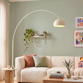 Moderná oblúková lampa béžová s mramorovým podstavcom - XXL