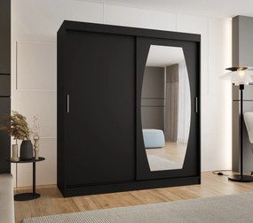 Šatníková skriňa 180 cm Rosaria (čierna). Akcia -59%. Vlastná spoľahlivá doprava až k Vám domov. 1126302