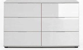 Zásuvková komoda New York D, biela / biely lesk