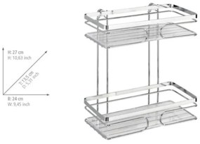 WENKO 20410100-Regál PREMIUM z nerezovej ocele 24x27 cm, nerezový/strieborný