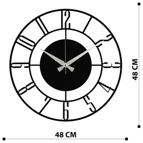 Nástenné hodiny Enzo 48 cm čierne
