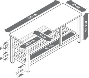 Polička na topánky s otvorenou priehradkou na topánky