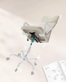 Kancelárska stolička, ergonomická otočná stolička, capuccino béžová farba