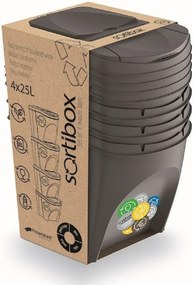 PROSPERPLAST Sada odpadkových košov SORTIBOX, 4x25l