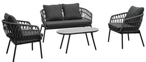 Autronic BONTEC Záhradná sedacia súprava, kov, polyratan, sivá, AZ-L1880 GREY Farba: Šedá
