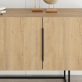 Nízka komoda v dekore duba v prírodnej farbe 150x80 cm Titan – Marckeric