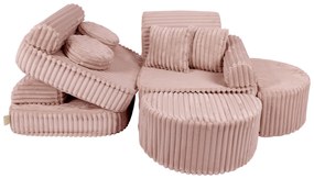 MeowBaby® Churros detská pohovka Max, Ruby Chocolate Pink