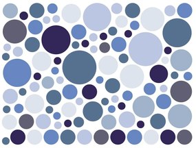 Sada 100 modrých nástenných samolepiek Ambiance Round Stickers