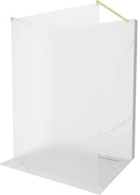 Mexen Kioto, sprchová zástena Walk-In 110 x 200 cm, 8mm sklo námraza, zlatý matný profil, 800-110-002-55-30
