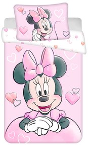 DETSKÉ BAVLNENÉ OBLIEČKY BABY MINNIE 100X135 CM, 1KS 40X60 CM VZOROVANÉ