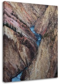 Obraz na plátně Řeka Hory Příroda - 60x90 cm