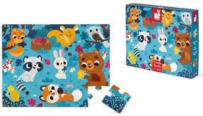 Detské puzzle senzorické Lesné zvieratá - s dotykovými prvkami 20 ks