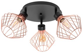 Toolight - Stropná lampa typu reflektor 392195, čierna-ružové zlato, OSW-08561