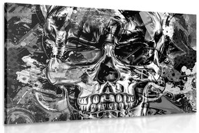 Obraz umelecká lebka v čiernobielom prevedení - 120x80