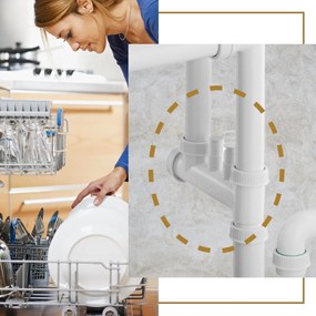 Gamma Gamma, 2-komorový manuálny sifón pre granitové drezy, zlatá lesklá, GMA-1M22GD