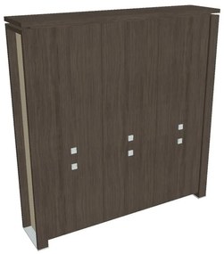 Vysoká skriňa Verno+ S 200 x 46 x 210 cm, dub antracit / vanilka