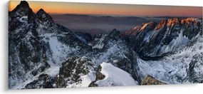 Obraz - Východ slnka v horách (120x50 cm)