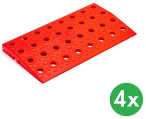 Rovný nájazd GripTil, 4 ks, červený