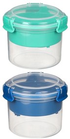 SISTEMA Box na jogurt a müsli, 2 komory+lyžica, SISTEMA, 530ml, mix farieb Farba škatuliek SISTEMA: Modrá
