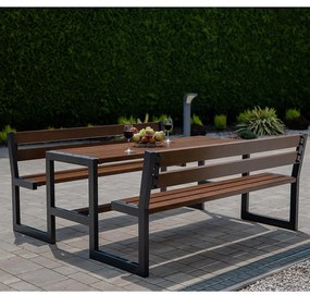 Záhradný komplet Picknick Grande s operadlom orech