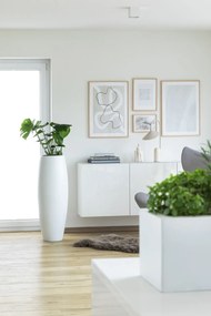 Kvetináč MAGNUM, sklolaminát, výška 80 cm, biely mat