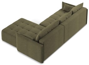 Khaki rozkladacia/s úložným priestorom rohová pohovka (pravý roh/s leňoškou) Moku – Makamii