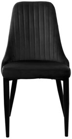 Jedálenská stolička LORIENT zamatová, čierna