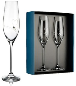 Element poháre na šampanské Amore s kamienkami Swarovski 210 ml 2KS