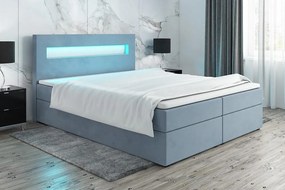 KF, MALONE 160x200 cm kontinentálna posteľ boxspring s LED osvetlením