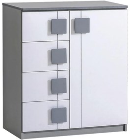 Komoda Gumi G3 Brilantná biela/Antracyt