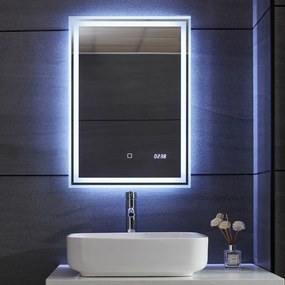 AQUAMARIN kúpeľňové zrkadlo s LED osvetlením 18 W, 50x70cm