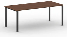 Rokovací kancelársky stôl PRIMO INFINITY, 200x90 cm, čierna podnož, čerešňa
