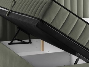 Posteľ Joy 160x200 cm, olivovo zelená látka