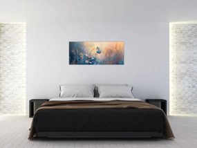 Obraz - Lúka s motýľom (120x50 cm)