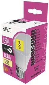 EMOS LED žiarovka, E27, A60, 9W, 806lm, 2700K, teplá biela