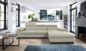 Rohová sedacia súprava Scala, béžová látka, pravý roh