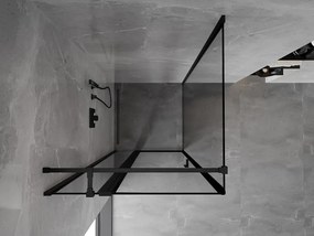 Mexen Mist T, sprchový kút s krídlovými dverami, ľavý, 120 x 120 cm, 8mm číre sklo, čierny profil, 8A4T-120-120-70-70-L