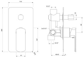 Sapho - Sprchová batéria pre podomietkovú inštaláciu MIXONA lesklý chróm