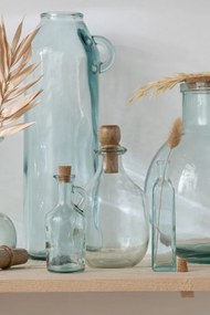 Sklenená váza z recyklovaného skla s uškom Weny - 14*14*45cm