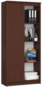 Regál R 80 cm 1 dvierka 6 poličiek wenge