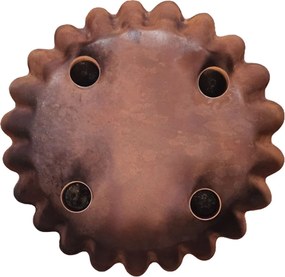 Hrdzavý antik kovový svietnik na 4 úzke sviečky Coppi - Ø 22*4cm