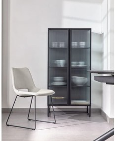 Čierna oceľová vitrína 70x143x41 cm Trixie – Kave Home