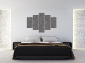 Obraz - Šedé palmové listy (150x105 cm)