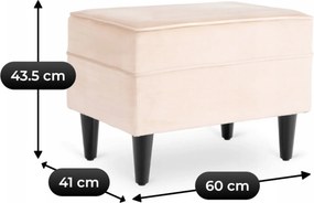Relaxačné kreslo XANERO s podnožkou béžový zamat