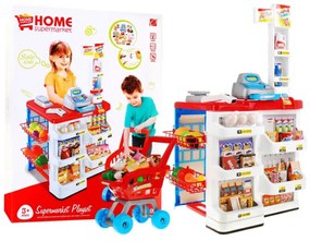 Detský supermarket s vozíkom | červený