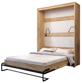 Sklápacia posteľ 90 Cassie (craft zlatý + čierna matná) (vertikálna) (s osvetlením). Vlastná spoľahlivá doprava až k Vám domov. 1042166