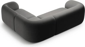 Tmavosivá zamatová rohová pohovka (pravý roh/do L) Kate – Micadoni